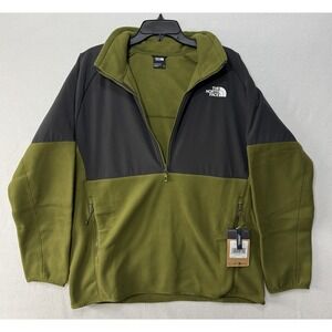THE NORTH FACE Glacier Heavyweight 1/2 Zip Forest Olive/Asphalt Grey TNF Mens XL